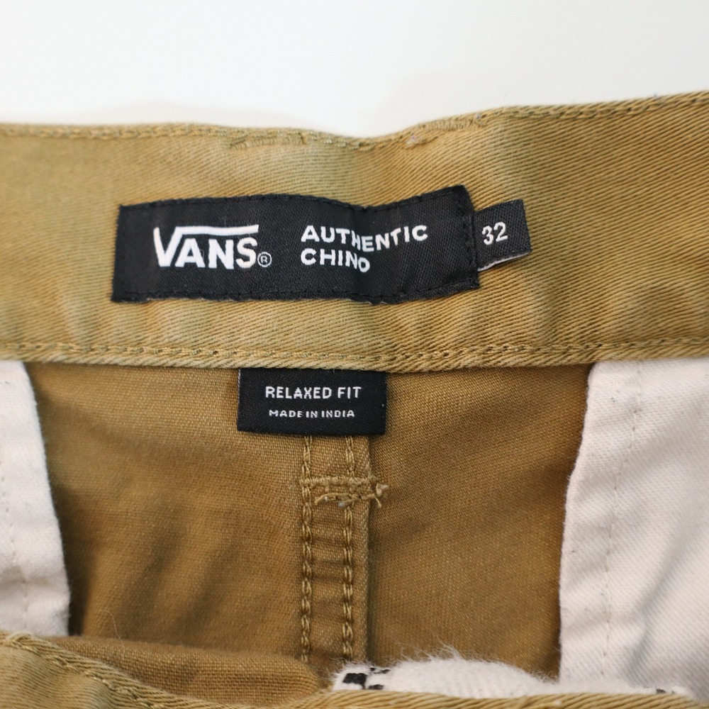 Vans Authentic Chino Shorts Mens 32 Khaki Tan Relaxed Fit Skate Casual Cotton - Picture 3 of 9
